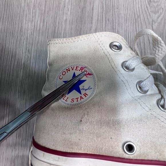 Vintage Converse Chuck Taylor All Star High Top Canvas Sneakers White Size 4 US - Picture 11 of 13